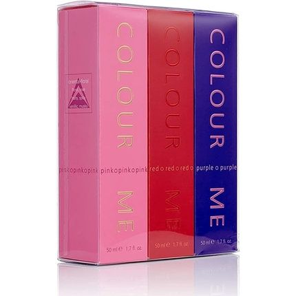 Colour Me Pink Purple Red Triple Pack Fragrance For Women 3 X 50Ml Eau De