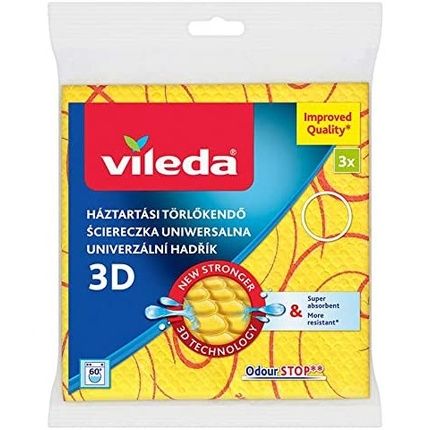 Vileda Handkerchief, Polyester, Yellow, 20 X 15 Cm
