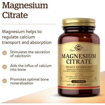 Solgar Magnesium Citrate Tablets 60 Count - Image 3
