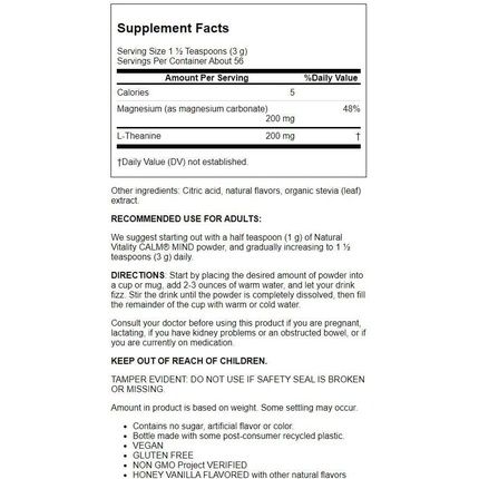 Natural Vitality Calm Mind Honey Vanilla 168G