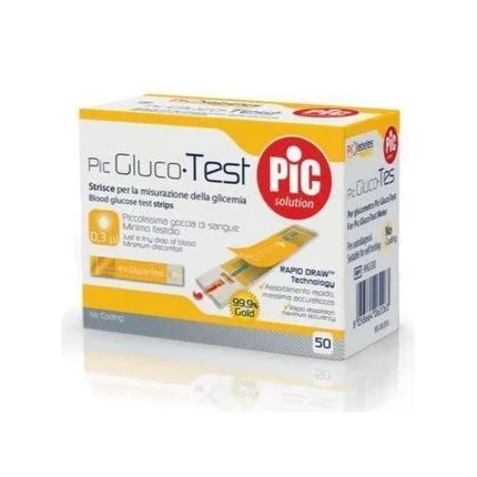 Pikdare Blood Glucose Measurement Strips Pic Glucotest 50 Pieces