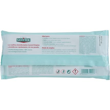 Sanytol Multipurpose Disinfectant Wipes For Surfaces No Bleach 30 Units