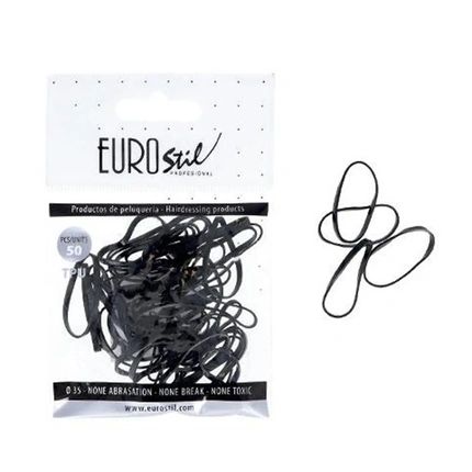 Eurostil Brand Accessories: Rubber Hair Bag Black Rubber Bands
