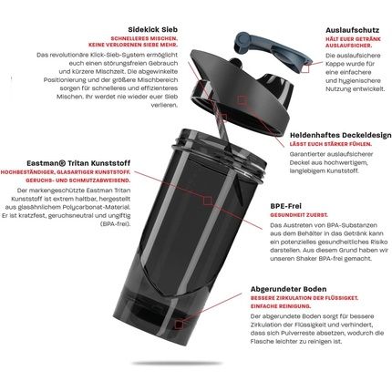 Shieldmixer Hero Pro Classic Shaker - Bpa-Free Gym Accessories - Image 3