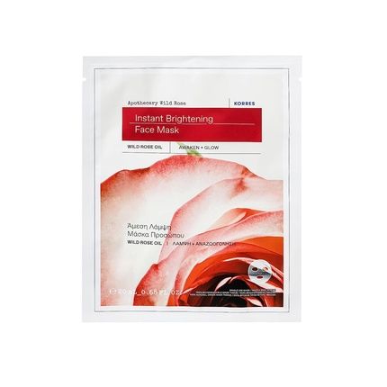 Korres Apothecary Wild Rose Vegan Face Sheet Mask For Radiant Skin And Anti-Aging 20Ml