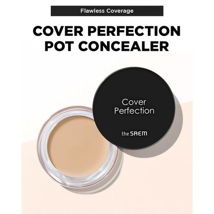 Thesaem Cover Perfection Pot Concealer #01 Clear Beige High Adherence Coverage Balm Matte Finish Sebum Control For Oily And Combination Skin