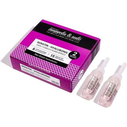 Nuggela & Sule Keratin-Hyaluronic Ampoule 2 X 10Ml - Instantly Repairs Hair, Hydrates And Seals Split Ends - Flash Effect - Immediate Silky Hair - Pack Of 2