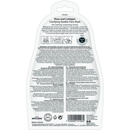 Rose And Collagen Clarifying Bubble Facial Mask 25G