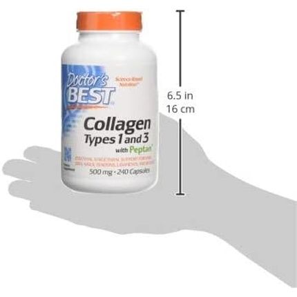 Doctor'S Best Collagen Types 1 And 3 Capsules With Peptan 500Mg - 240 Count