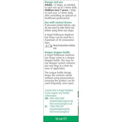 A.Vogel Pollinosan Hayfever Eye Drops For Quick Relief Of Red And Itchy Eyes - Image 3