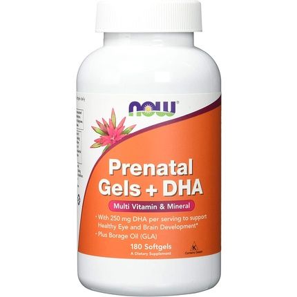 Now Foods Prenatal Gels + Dha Multiple Vitamin & Mineral 180 Softgels