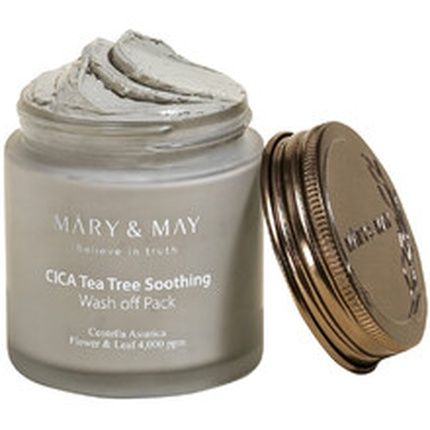 Mary&May Cica Teatree Soothing Wash Off Pack 4.4 Fl Oz / 125G - Centella Asiatica Extract, Tea Tree, Pore Care, Trouble Relief, Mask Wash Off - Vegan, Ewg Ingredients