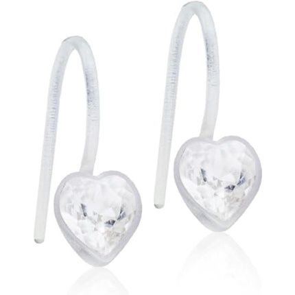 Blomdahl Nickel Free Medical Plastic Heart Crystal Pendant Earrings