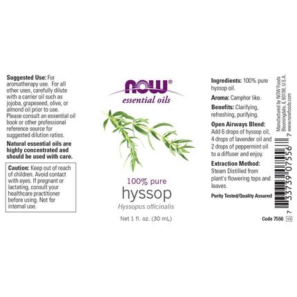 Hyssop Oil Hyssopus Officinalis 30Ml