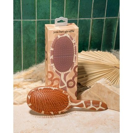 Framar Giraffe Print Detangler Brush For Curly, Wet, And Thick Hair