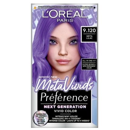 Loreal Preference Metavivids Hair Color 9120 Meta Lilac