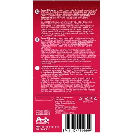 Control Strawberry Condoms 12 Condoms Strawberry Scent Lubricant Safe Sex - Image 3