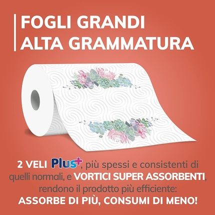 Foxy Asso Ultra Schleier Plus Dryer Dryer, 2 Rolls, Absorbent And Durable - Image 3