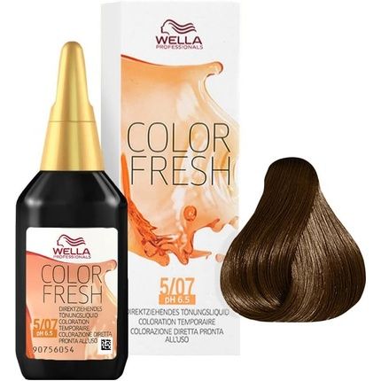 Wella Colour Fresh Semi-Permanent Hair Colour 5/07 Light Natural Brown 0.098Kg