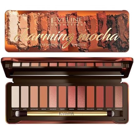 Eveline Cosmetics Charming Mocha 12-Shade Eyeshadow Palette - Captivating Coffee