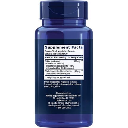 Life Extension Reishi Extract Mushroom Complex - 60 Vcaps