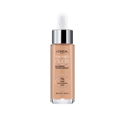 L'Oreal True Match Serum Nude Plumping Tinted Serum - 3-4 Light Medium, 30Ml