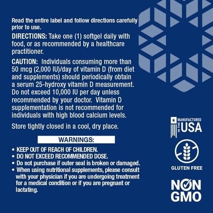Life Extension Vitamin D3 1000 Iu 250 Softgels Soy-Free Gluten-Free - Image 3