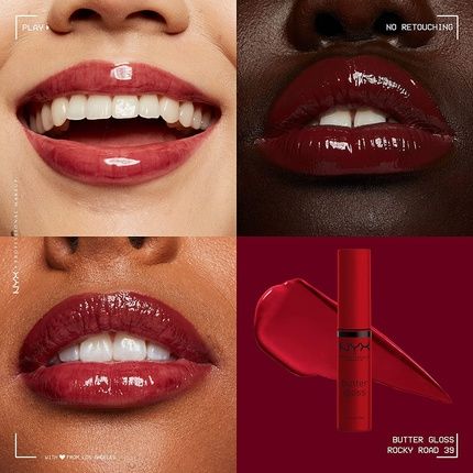 Nyx Professional Makeup Butter Gloss Non-Sticky Lip Gloss 0.27 Fl Oz Rocky Road Wine - Image 3