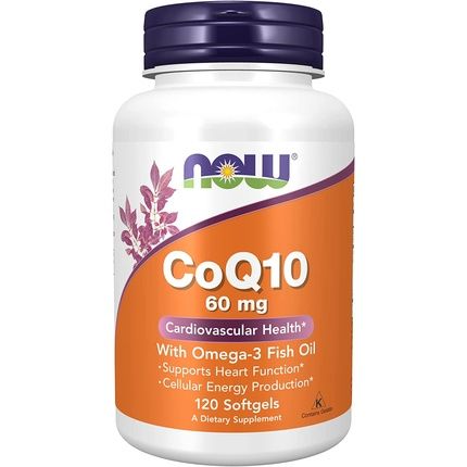 Now Foods Coenzyme Q10 60Mg + Omega 3 120 Capsules