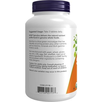Now Foods Spirulina Double Strength 1000Mg Organic - Image 3