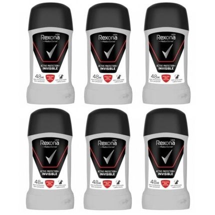 Rexona Active Protection Invisible Anti-Perspirant Deodorant Solid Stick For Men - Pack Of 6