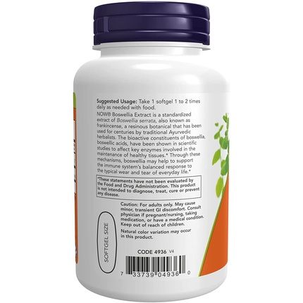 Now Boswellia Extract 500Mg Softgels With Mct Oil Base 90 Count - Image 3