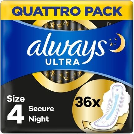 Always Ultra Night Size 4 Sanitary Pads With Wings