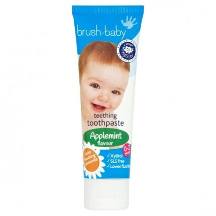 Brush Baby Teething Toothpaste For Children Aged 0-2 Years Apple-Mint 50Ml
