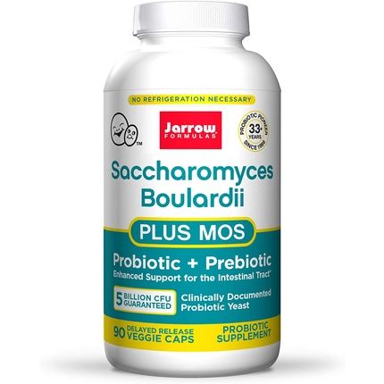 Jarrow Saccharomyces Boulardii + Mos 5 Billion Per Capsule, 90 Vegan Capsules