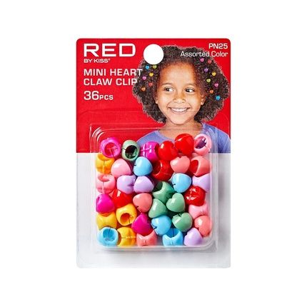 Red By Kiss 36 Pieces Kids Mini Claw Barrettes Self-Hinge Plastic Hair Clips - Pack Of 36