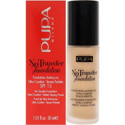 Pupa Milano No Transfer Foundation Spf 15 300 Natural Skin 1.01Oz Foundation Color 2 For Women