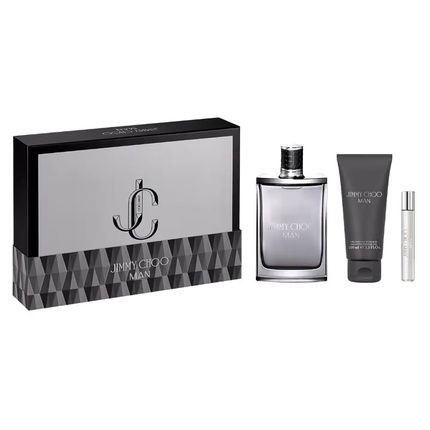 Jimmy Choo Man Eau De Toilette Set - 100Ml + 7.5Ml + Shower Gel 100Ml