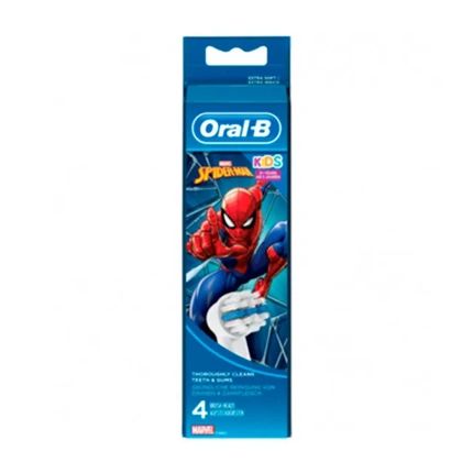 Oralb Kids Spiderman Replacement Toothbrush Heads 4 Count