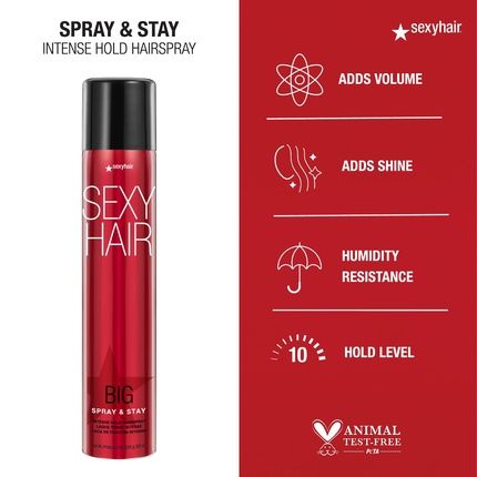 Sexyhair Big Spray & Stay Intense Hold Hairspray 9 Fl Oz - Image 3