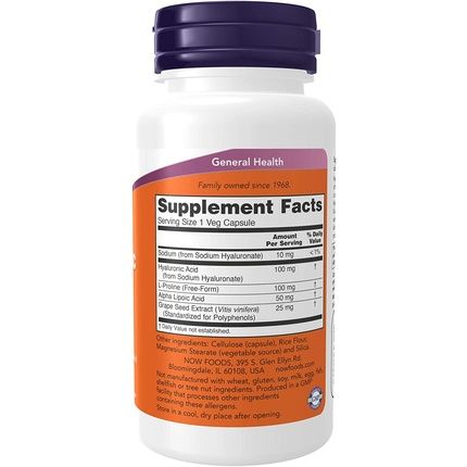 Now Foods Nf Hyaluronic Acid 100Mg 60 Vcapsules