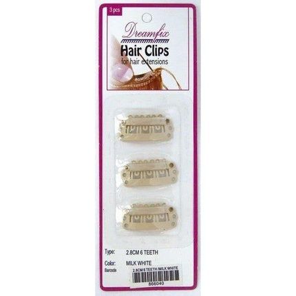 Dreamfix Hair Clips - 3 Pieces, 6 Teeth, 2.8 Cm, Dark Brown