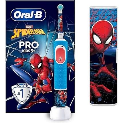 Braun Oral-B Pro Kids 1 Marvel Spider-Man Electric Toothbrush With Brush Head And Travel Case