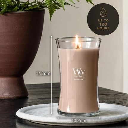 Woodwick Scented Candle With Crackling Wick Patchouli Creme Large Hourglass - Image 3