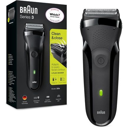 Braun Series 3 Electric Shaver For Men With Precision Beard Trimmer 300 Black Razor