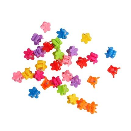 Red By Kiss 30 Pieces Kids Flower Claw Barrettes Self-Hinge Plastic Hair Clips