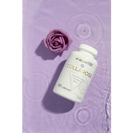 Alldeynn Collarose Collagen Capsules With Hyaluronic Acid, Biotin And Vitamin C Anti Aging Skin Treatment Hair Supplements For Women 180 Capsules