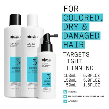 Nioxin Scalp Hair Thickening System Kit For Natural Colored And Damaged Hair