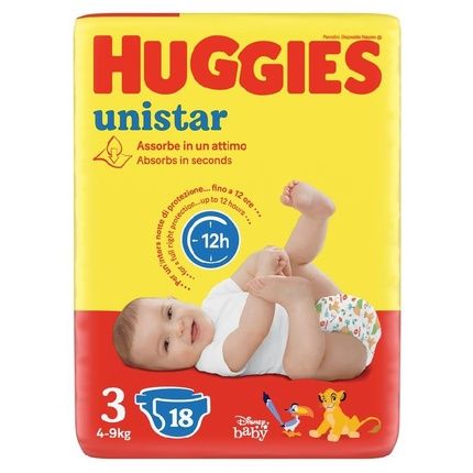 Huggies Unistar Diapers 3 (4-9 Kg) - 18 Count