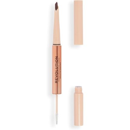 Makeup Revolution Fluffy Brow Filter Duo Brow Pencil And Eyebrow Gel Medium Brown